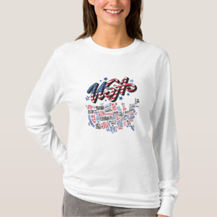 Verenigde Staten Map Verenigde Staten Amerika T-shirt