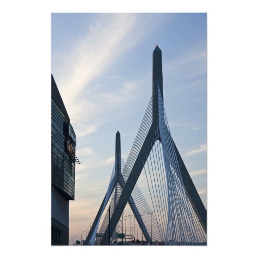 Verenigde Staten, Massachusetts, Boston. De Zakim  Foto Afdruk (Voorkant)