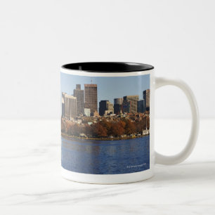 Verenigde Staten, Massachusetts, Boston skyline 2 Tweekleurige Koffiemok