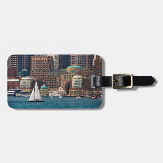 Verenigde Staten, Massachusetts. Boston Waterfront Bagagelabel (Voorkant horizontaal)