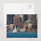 Verenigde Staten, Massachusetts. Boston Waterfront Briefkaart (Voorkant / Achterkant)