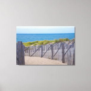 Verenigde Staten, Massachusetts. Duinen en pad Canvas Afdruk