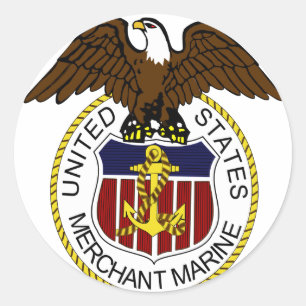 Verenigde Staten Merchant Marine Seal Sailors Ronde Sticker