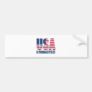 Verenigde Staten met American Flag Gymnastics Spor Bumpersticker