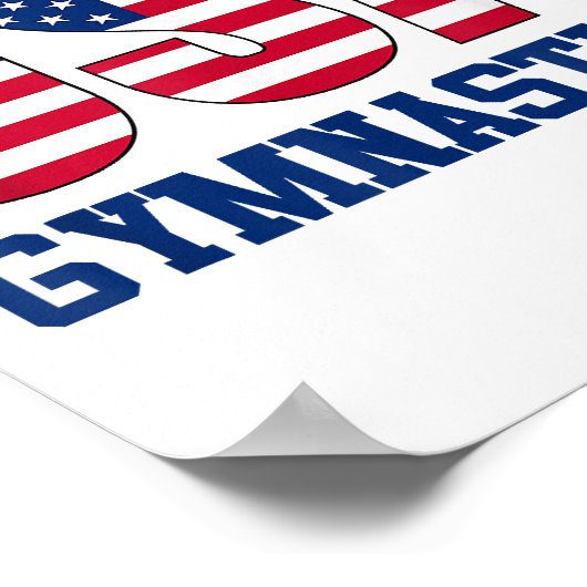 Verenigde Staten met American Flag Gymnastics Spor Poster (Hoek)