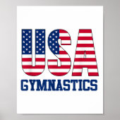 Verenigde Staten met American Flag Gymnastics Spor Poster (Voorkant)