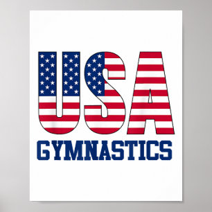 Verenigde Staten met American Flag Gymnastics Spor Poster