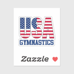Verenigde Staten met American Flag Gymnastics Spor Sticker