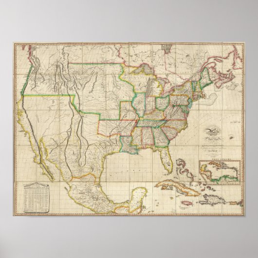 Verenigde Staten met de Britse Contiguous Poster (Voorkant)