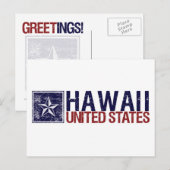  Verenigde Staten met Star - Hawaii Briefkaart (Voorkant / Achterkant)
