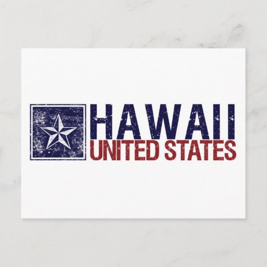  Verenigde Staten met Star - Hawaii Briefkaart (Voorkant)