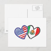 Verenigde Staten Mexico Heart Flags Briefkaart (Voorkant / Achterkant)