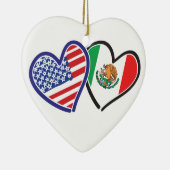 Verenigde Staten Mexico Heart Flags Keramisch Ornament (Rechts)
