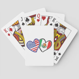 Verenigde Staten Mexico Heart Flags Pokerkaarten