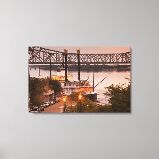 Verenigde Staten, Mississippi, Natchez. Natchez on Canvas Afdruk (Voorkant)