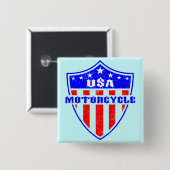Verenigde Staten Motorfiets Vierkante Button 5,1 Cm (Voorkant /achterkant)