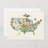 Verenigde Staten - Nationale Bouquet Briefkaart (Voorkant / Achterkant)