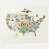 Verenigde Staten - Nationale Bouquet Fleece Deken (Voorkant (Horizontaal))