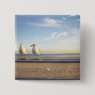 Verenigde Staten, New York City, Coney Island, dri Vierkante Button 5,1 Cm