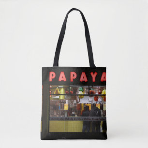Verenigde Staten, New York. Gray's Papaya: raam Draagtas