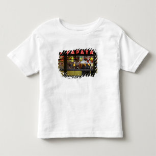Verenigde Staten, New York. Gray's Papaya: venster Kinder Shirts