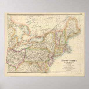 Verenigde Staten Noordoost-Amerika Poster