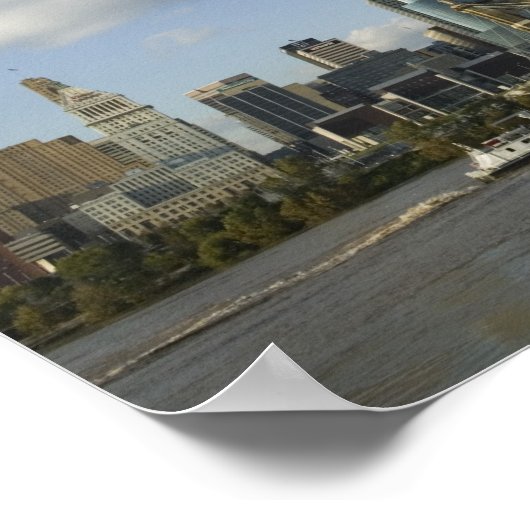 Verenigde Staten, Ohio, Cincinnati: Roebling Suspe Poster (Hoek)