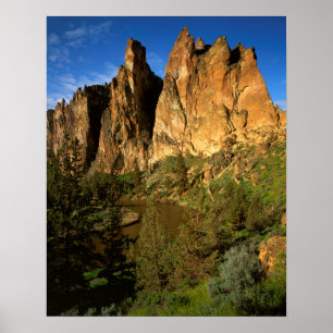 Verenigde Staten, Oregon, Granite Cliffs at Smith Poster