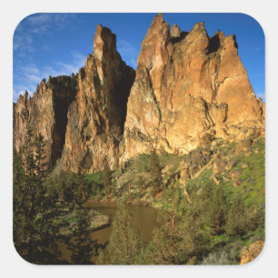 Verenigde Staten, Oregon, Granite Cliffs at Smith  Vierkante Sticker