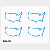 Verenigde Staten Outline Map Rechthoekige Sticker (Vel)