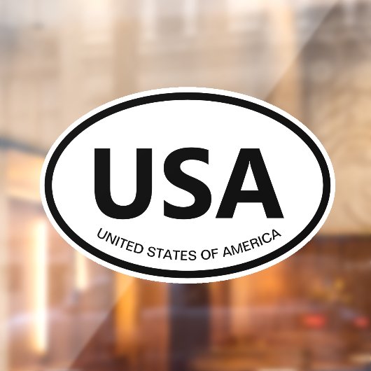 Verenigde Staten ovale landcode of staat afkorting Raamsticker (Vel 2)