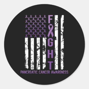 Verenigde Staten Paarse Vlag Maand November Pancre Ronde Sticker
