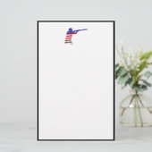 Verenigde Staten Patriottisch Geweer Schieten Briefpapier (Staand voorkant)