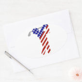 Verenigde Staten Patriottisch MANNEN Ovale Sticker (Envelop)