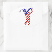 Verenigde Staten Patriottisch MANNEN Ovale Sticker (Tas)