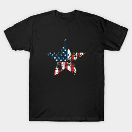 Verenigde Staten Patriottische Star Shaped Flag T-shirt