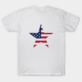 Verenigde Staten Patriottische Star Shaped Flag T-shirt
