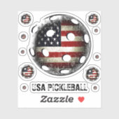 Verenigde Staten Pickleball verontruste Amerikaans Sticker (Vel)