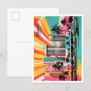 Verenigde Staten Pop Art Travel Illustration Briefkaart