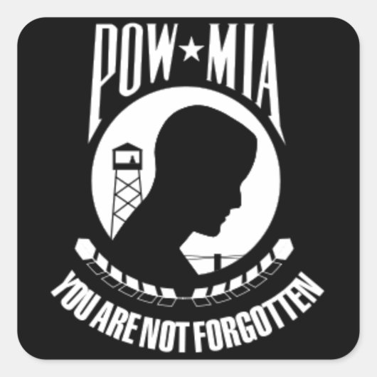 Verenigde Staten POW-MIA Vierkante Sticker (Voorkant)