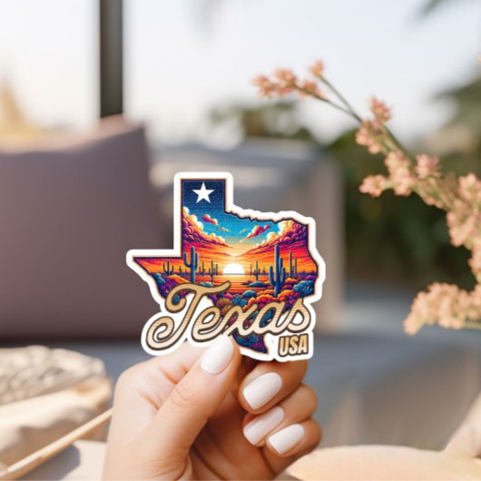Verenigde Staten Retro Sunset Desert Sticker