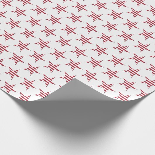 Verenigde Staten Rood en Wit Gestreepte Sterren Pa Cadeaupapier (Hoek)
