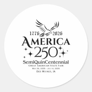 Verenigde Staten Semiquincentennial 250ste Jubileu Ronde Sticker
