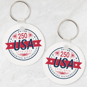 Verenigde Staten Semiquincentennial 250ste verjaar Sleutelhanger