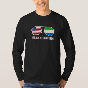 Verenigde Staten Sierra Leone Vlag Zonnebril Sierr T-shirt