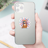 Verenigde Staten Starburst Cat - Patriotic Sticker (Telefoon)