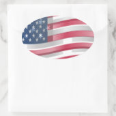 Verenigde Staten: Stripes & Stars in Bold Design Ovale Sticker (Tas)