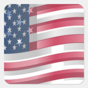 Verenigde Staten: Stripes & Stars in Bold Design Vierkante Sticker