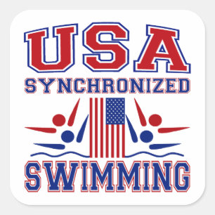 Verenigde Staten synchroon zwemmen Vierkante Sticker