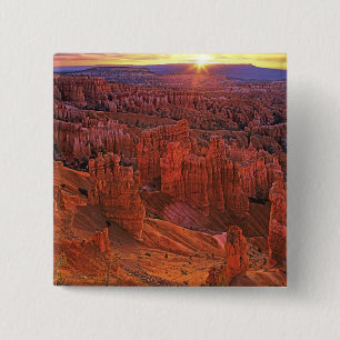 Verenigde Staten, Utah, Bryce Canyon National Park Vierkante Button 5,1 Cm